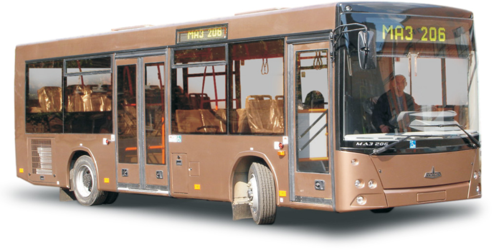 MAZ 206  gradski
MAZ 226  prigradski  Autobusi za linije srednje dužine